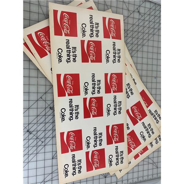 LOT OF 4 VINTAGE COCA-COLA CARDBOARD ADVERTISING PIECES 24" x 11"