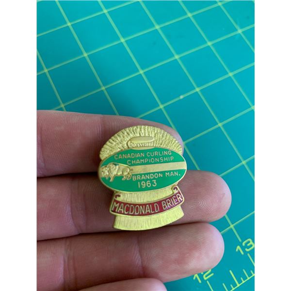 1963 MACDONALD BRIER BRANDON MANITOBA CURLING PIN