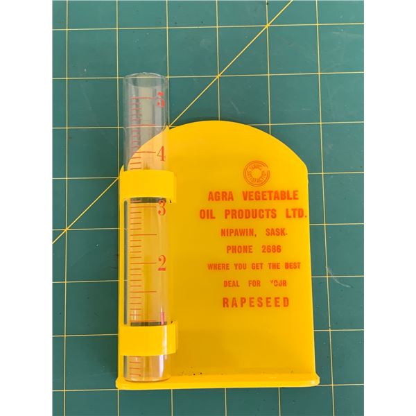 VINTAGE RAPESEED RAIN GAUGE NIPAWIN SASK