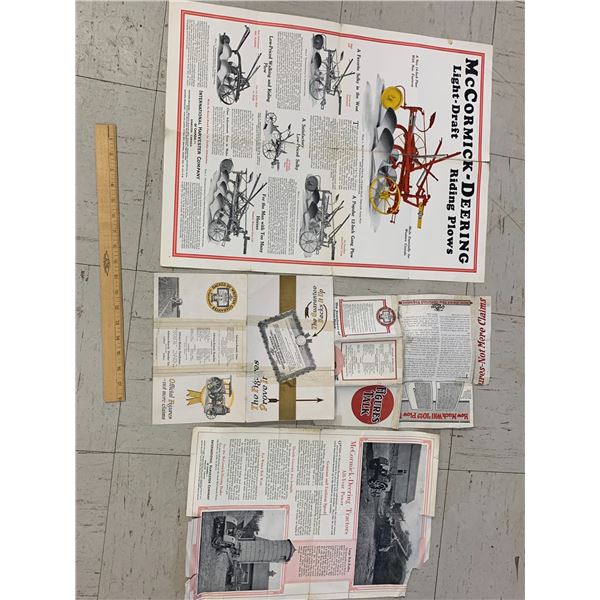 LOT OF DAMAGED OLD FARMING BROCHURES OIL PULL MCCORMICK DEERING