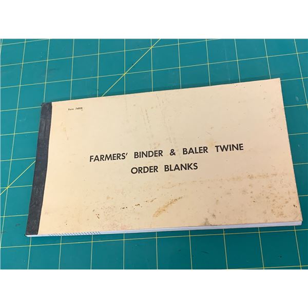 UNUSED INTERNATIONAL HARVESTER TWINE ORDER FORM BOOK
