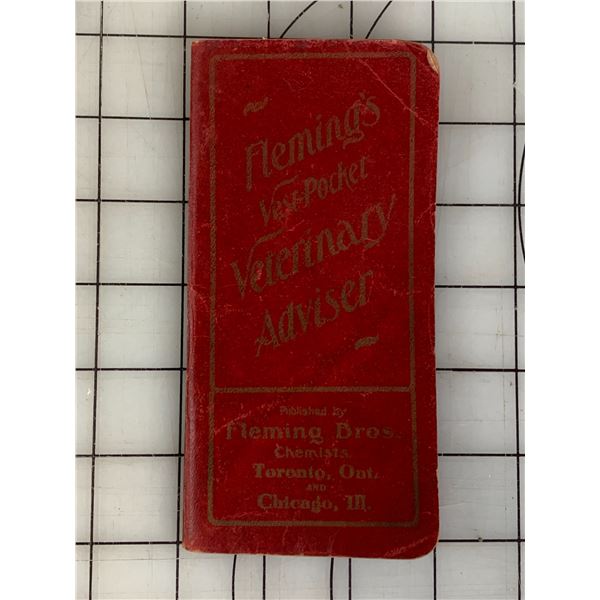 ANTIQUE FLEMINGS VEST POCKET VETERINARY ADVISER BOOK