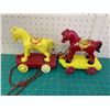 Image 1 : LOT OF 2 VINTAGE RELIABLE HORSE PULL TOYS