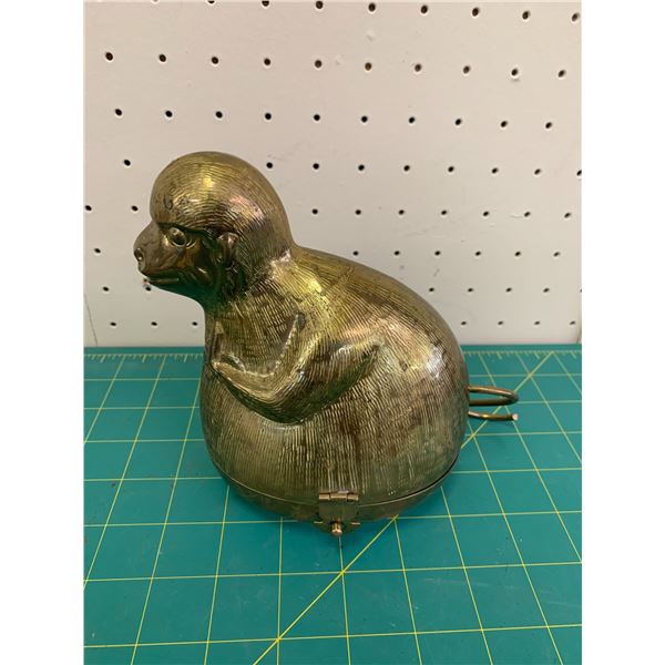 UNUSUAL BRASS MONKEY TRINKET BOX