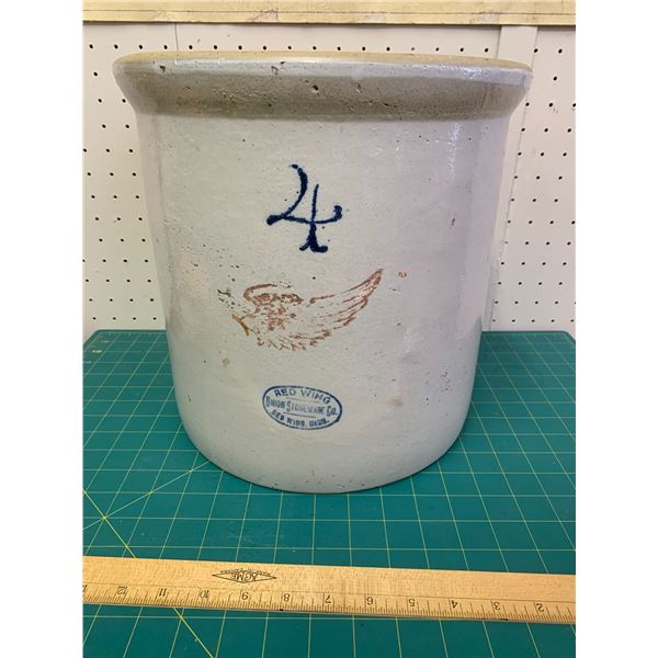 4 GALLON RED WING CROCK