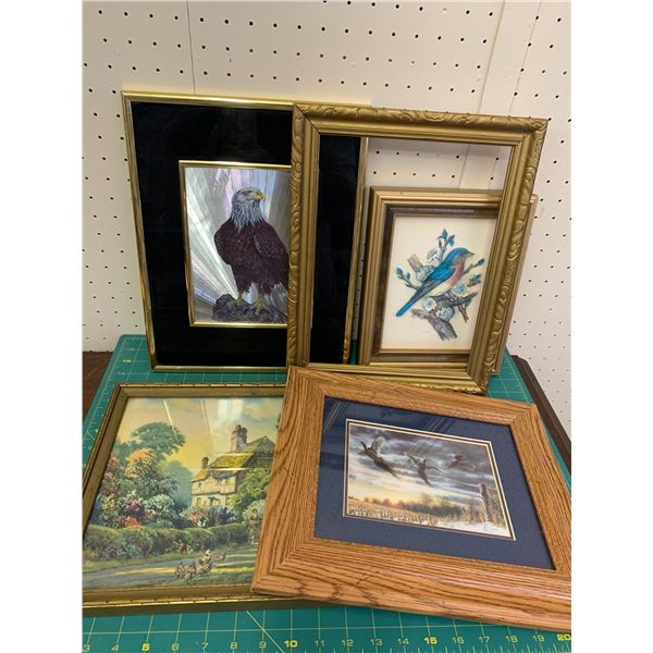 LOT OF FRAMED PIECES ETC
