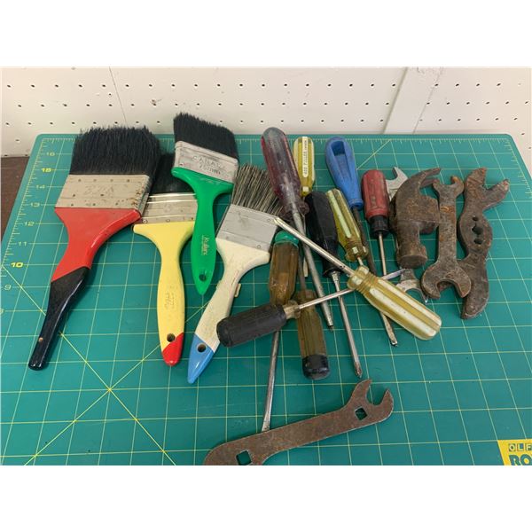 PAINT BRUSHES SCREWDRIVERS ETC