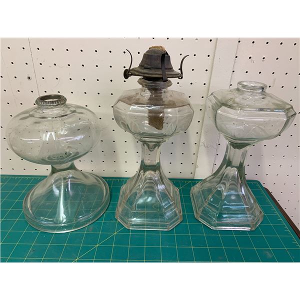 LOT OF 3 OIL LAMP BASES