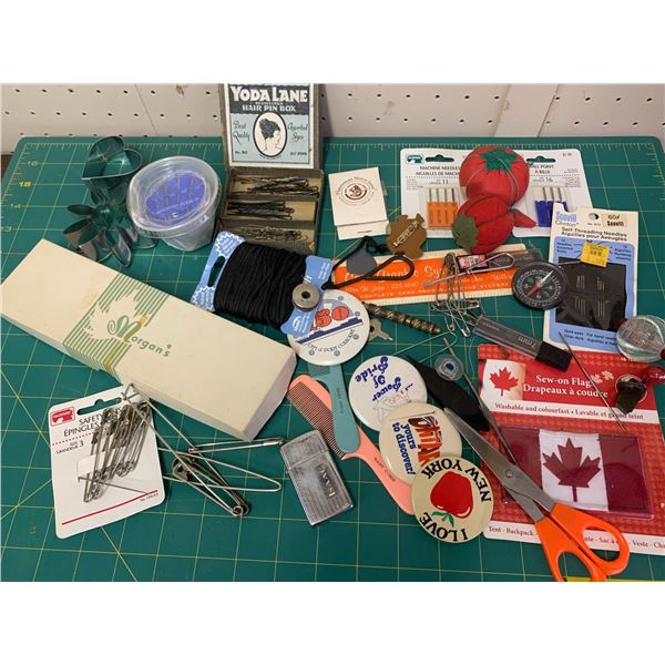 MISC LOT SEWING PINS ETC