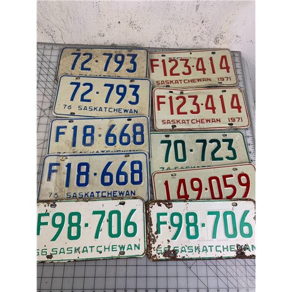 LOT OF SASK LICENCE PLATES
