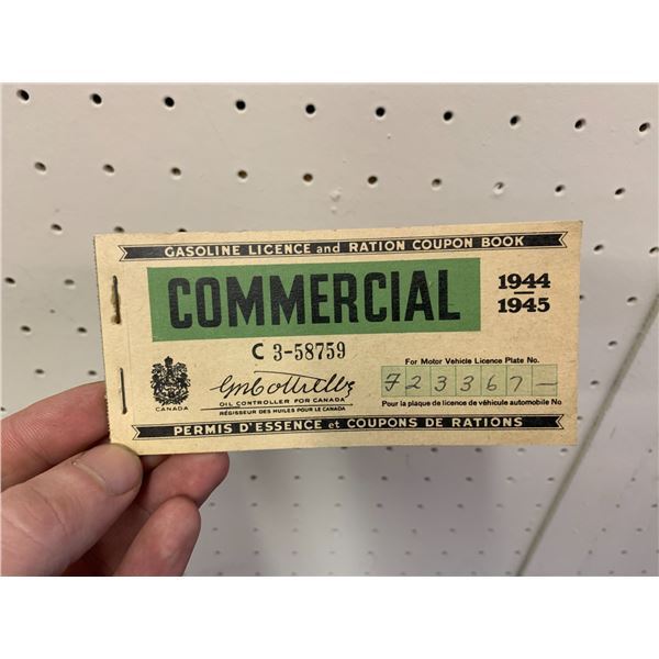 WWII COMMERCIAL GASOLINE RATION TICKET BOOK