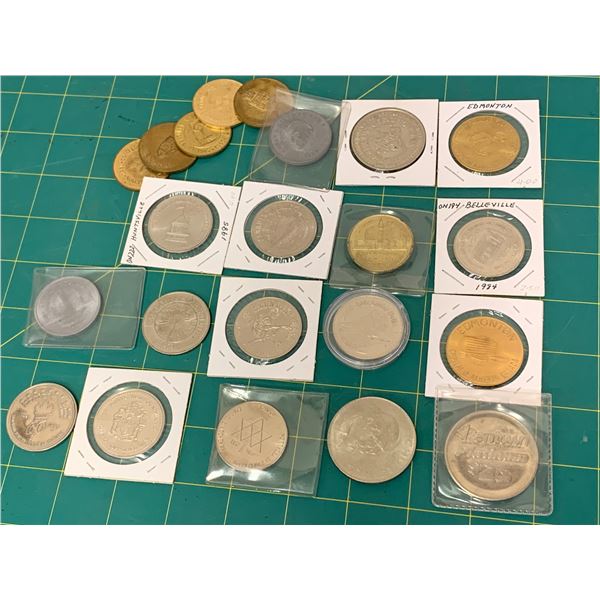 LOT OF COMMEMORATIVE AND SOUVENIR DOLLARS ETC