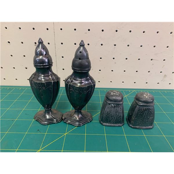 PLATED SALT AND PEPPER SHAKERS