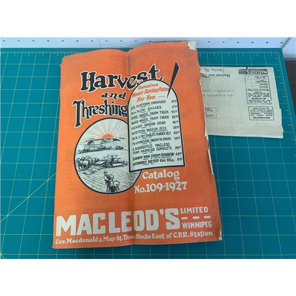 1927 MACLEODS HARVEST AND THRESHING CATALOG