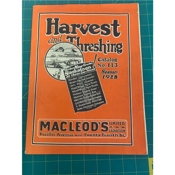 1928 MACLEODS HARVEST AND THRESHING CATALOG