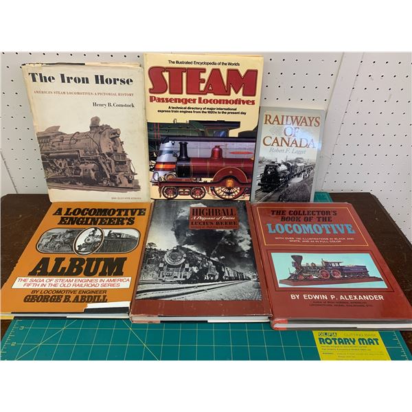 LOT OF RAILROAD TRAIN AND STEAM ENGINE RELATED BOOKS