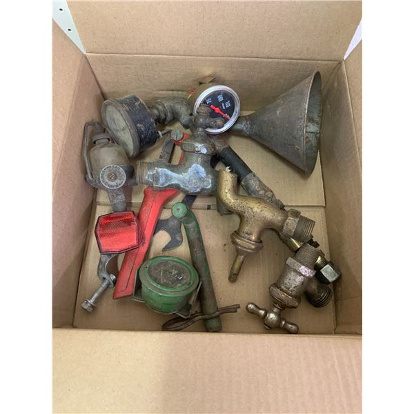 MISC LOT SPOUTS FUNNELS GAUGES ETC