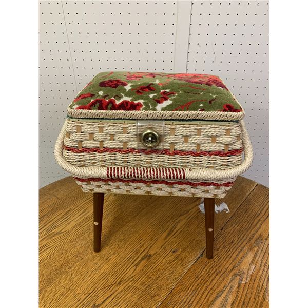 VINTAGE SEWING BASKET STAND