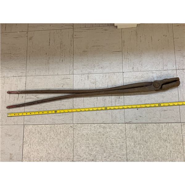 40" ANTIQUE BLACKSMITH TONGS