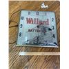 Image 1 : VINTAGE WILLARD BATTERIES ADVERTISING CLOCK