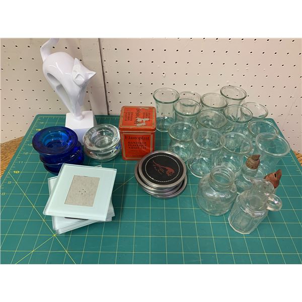 MISC LOT GLASS COASTERS ETC