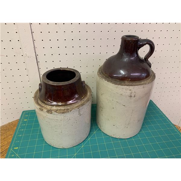 OLD CROCK JUG AND JAR