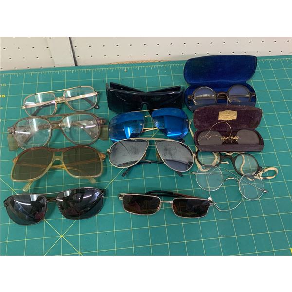 LOT OF VINTAGE GLASSES AND SUNGLASSES
