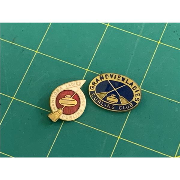 LOT OF 2 VINTAGE LADIES CURLING PINS