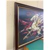 Image 2 : LARGE FRAMED FLAMING HORSE CROSS STITCH PICTURE 51" x 37"