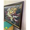 Image 3 : LARGE FRAMED FLAMING HORSE CROSS STITCH PICTURE 51" x 37"