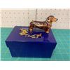 Image 1 : DACHSHUND KINGSPOINT DESIGNS ENAMEL DOG TRINKET BOX AND MATCHING PENDANT