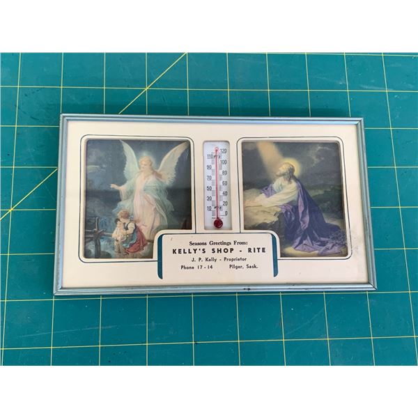 VINTAGE PILGER SASK ADVERTISING THERMOMETER