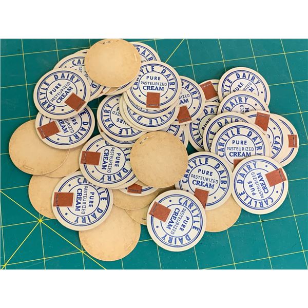 LOT OF CARLYLE DAIRY UNUSED MILK BOTTLE CAPS