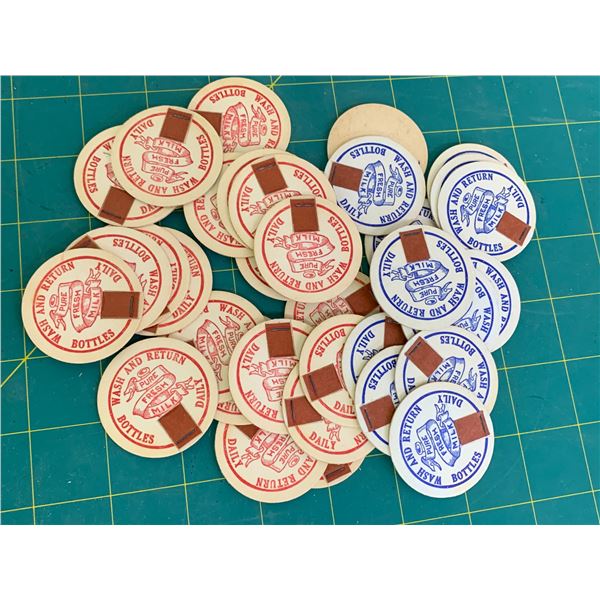LOT OF PURE FRESH MILK UNUSED MILK BOTTLE CAPS