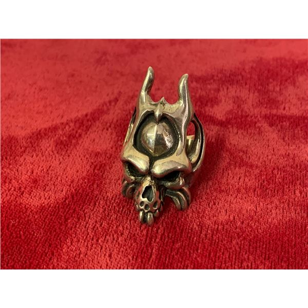 925 SILVER BIKER RING SIZE 7