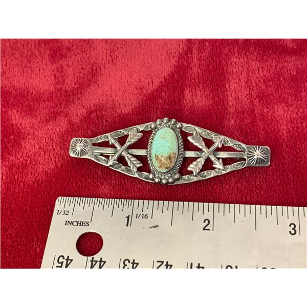 SILVER TURQUOISE NAVAJO PIN