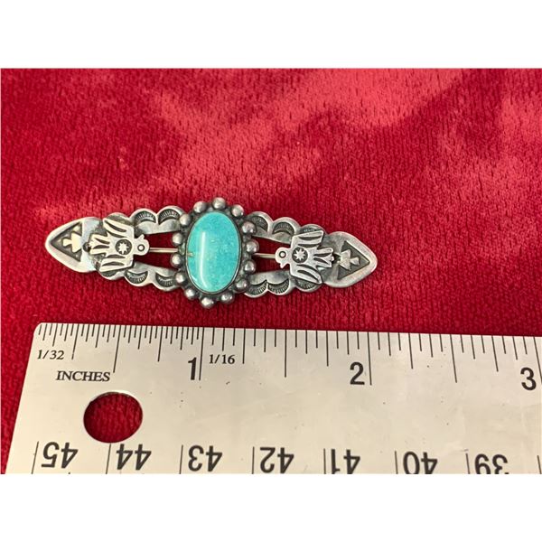 SILVER TURQUOISE NAVAJO PIN