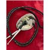 Image 4 : SIGNED M THOMAS NAVAJO SILVER LARGE STERLING TURQUOISE BOLO TIE
