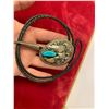 Image 6 : SIGNED M THOMAS NAVAJO SILVER LARGE STERLING TURQUOISE BOLO TIE