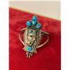 Image 1 : SIGNED DORIS SMALLCANYON STERLING SILVER TURQUOISE NAVAJO KACHINA BRACELET