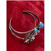 Image 8 : SIGNED DORIS SMALLCANYON STERLING SILVER TURQUOISE NAVAJO KACHINA BRACELET