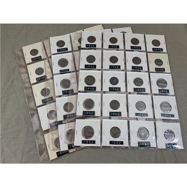 LOT OF 60 CANADIAN SMALL CENT PENNIES 1920s 30s