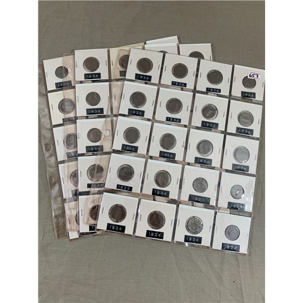 LOT OF 60 CANADIAN SMALL CENT PENNIES 1920s 30s