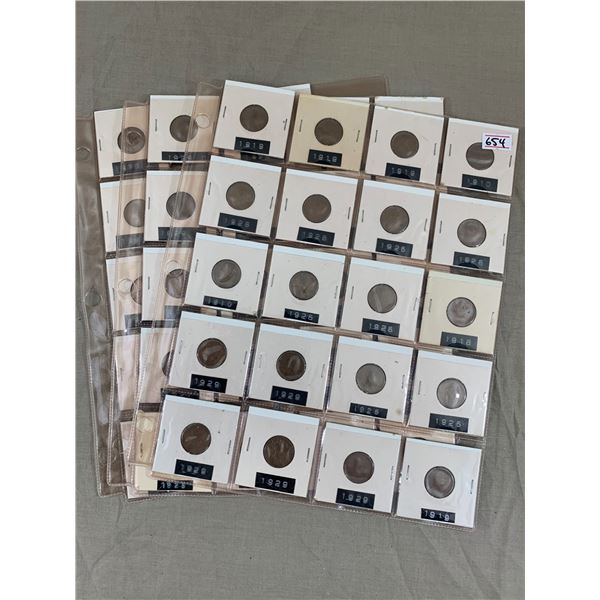 LOT OF 58 USA PENNIES 1910s to 1930