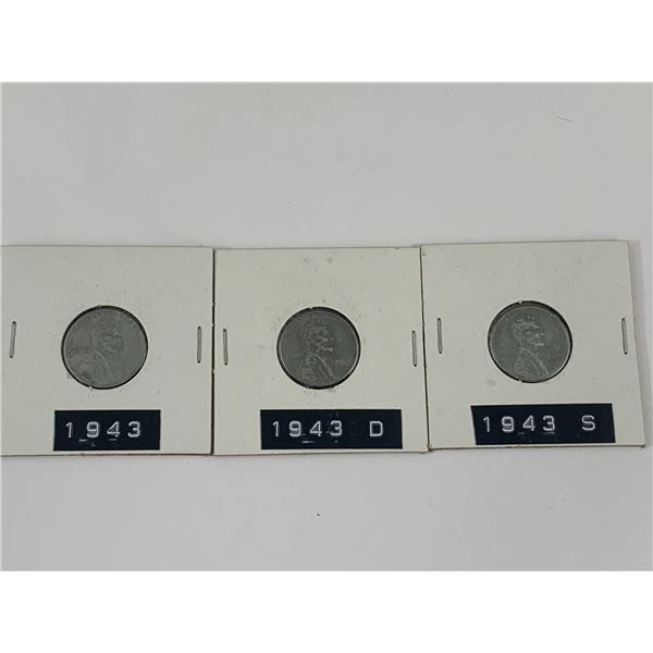 LOT OF 1943 USA STEEL PENNIES