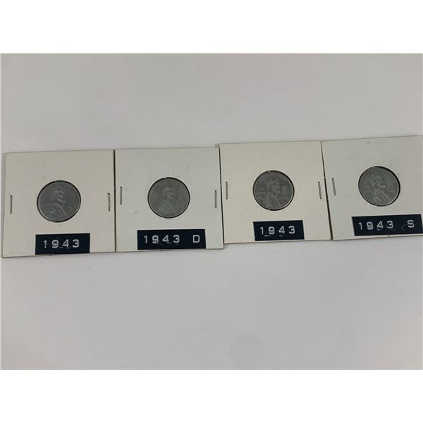 LOT OF 1943 USA STEEL PENNIES