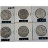 Image 1 : LOT OF 6 CANADIAN SILVER 50 CENT PIECES