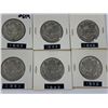 Image 1 : LOT OF 6 CANADIAN SILVER 50 CENT PIECES