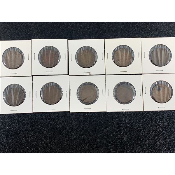 LOT OF 10 1918 CANADIAN LARGE CENT PENNIES