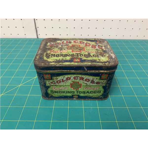 ANTIQUE GOLD CROSS TOBACCO TIN